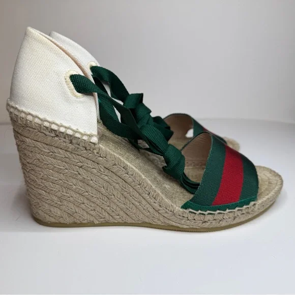 Gucci Logo Sylvie Canvas Espadrille Gucci | Shoes | Gucci Sylvie Logo Canvas Espadrilles | Poshmark main image 3